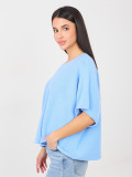Elegant light blue sweater with short sleeves