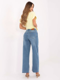 Women's wide-leg high-waisted jeans, light blue