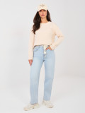 Women's balloon fit high-waisted jeans, light blue