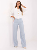 Elegant light blue wide-leg fabric trousers
