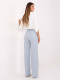 Elegant light blue wide-leg fabric trousers