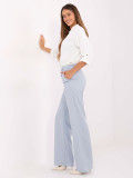 Elegant light blue wide-leg fabric trousers