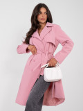Light Pink Transitional Trench Coat with Belt