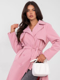Light Pink Transitional Trench Coat with Belt