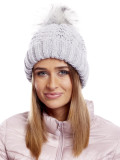 Light Gray Cable Knit Beanie