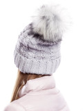 Light Gray Cable Knit Beanie