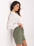 Khaki High-Waisted Shorts