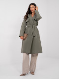 Stylish khaki trench coat with belt and lining