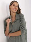 Oversize dress with 3/4 sleeves in beige