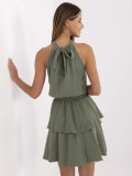 Summer Dress with Ruffles in Khaki