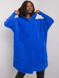 Cobalt Blue Alpaca Coat with Hood