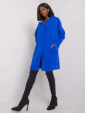 Cobalt Blue Alpaca Coat with Hood