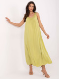 Lime Green Oversize Dress with V-Neck