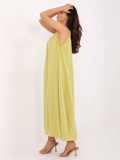 Lime Green Oversize Dress with V-Neck
