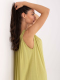 Lime Green Oversize Dress with V-Neck