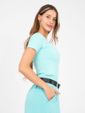 Mint ribbed short sleeve blouse