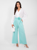 Elegant wide-leg trousers in mint green