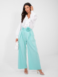 Elegant wide-leg trousers in mint green