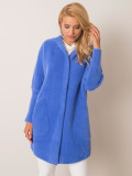 Blue alpaca coat with hood