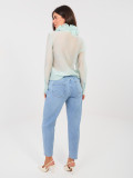 Women's blue mom jeans with high waist