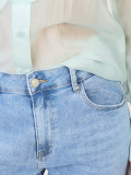 Women's blue mom jeans with high waist