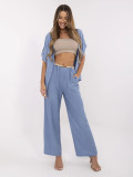 Stylish Blue High-Waisted Pants
