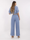 Stylish Blue High-Waisted Pants