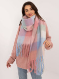 Women's Light Blue Checkered Scarf