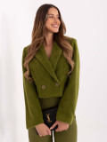 Short elegant coat in olive green