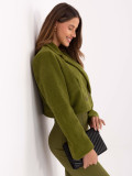 Short elegant coat in olive green