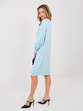 Light blue sweatshirt dress with long sleeves
