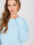 Light blue sweatshirt dress with long sleeves