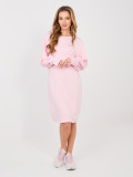 Pink casual dress with long sleeves