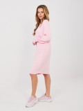 Pink casual dress with long sleeves