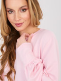 Pink casual dress with long sleeves