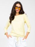 Yellow cotton blouse with 3/4 sleeves and tie detail