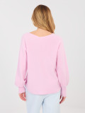 Pink V-neck knitted sweater