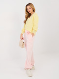 Yellow V-neck sweater with balloon sleeves