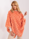 Orange poncho with lining and short sleeves