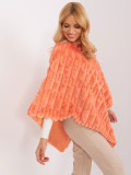 Orange poncho with lining and short sleeves