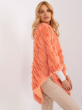 Orange poncho with lining and short sleeves