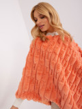 Orange poncho with lining and short sleeves