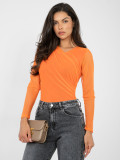 Elegant orange bodysuit with long sleeves and round neckline