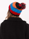 Striped Beanie with Pom-Pom