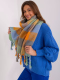 Elegant Orange Scarf with Fringes