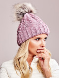 Pink Cable Knit Beanie