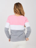 Grey-pink striped cotton sweatshirt