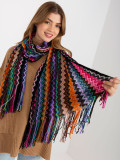 Women's Scarf with Colorful Patterns and Fringes