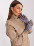 Gray Women's Gloves with Decorative Strap