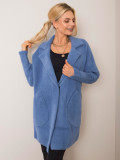 Grey-blue alpaca transitional coat